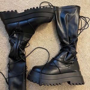 EGO black faux leather boots